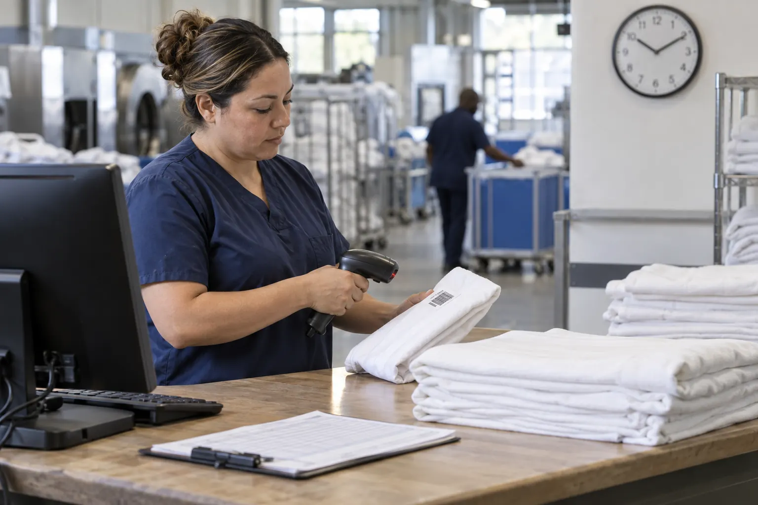 Suivi du délai de retour d’un lot de linge professionnel en blanchisserie