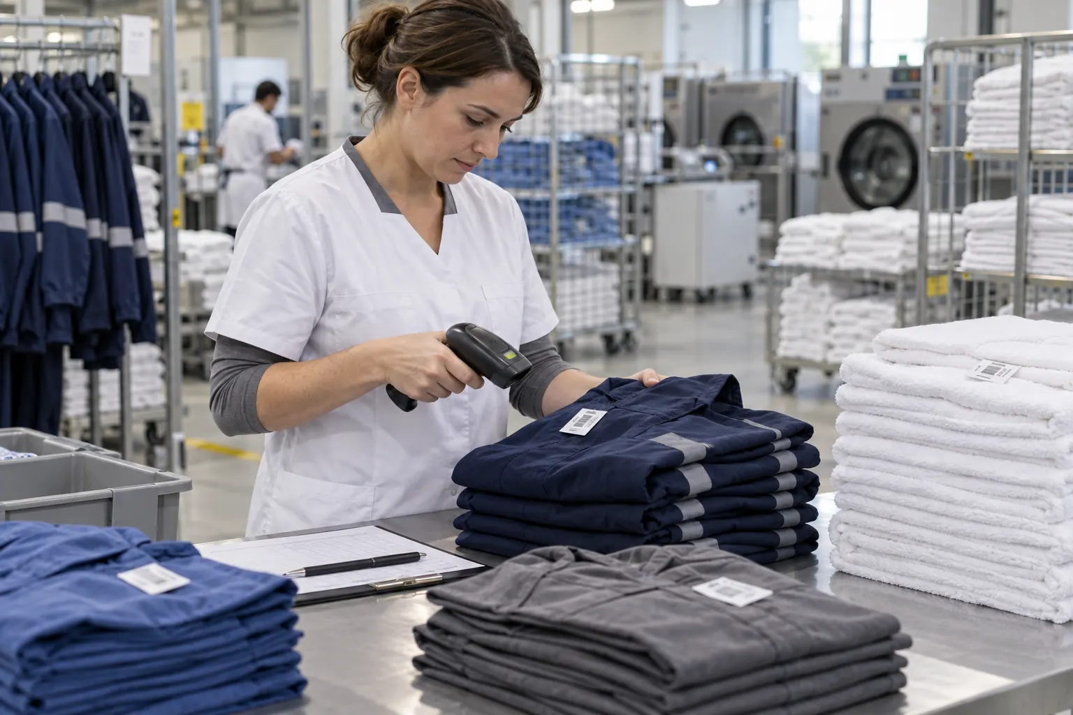 Comptage et lecture d’identifiants sur un parc de vêtements et de linge professionnels